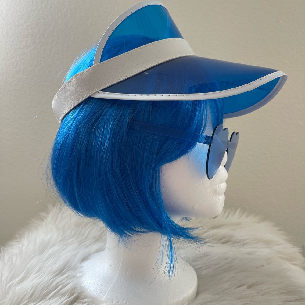 Blue Bob Wig and or Scarf - Picture 9 of 16